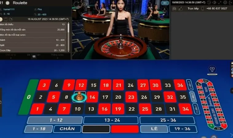 Bàn cược Roulette tại 78WIN